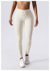 Drawstring Belly Contracting Nude High Waist Yoga Pants Quick Drying Hip Lifting Fitness Pants Tight Running Sports Pants