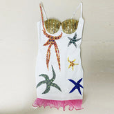 Star Wooden Ear Heavy Industry Beaded Strap Dress