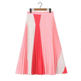 Rock Elastische Taille Plissee Langer Rock Midirock