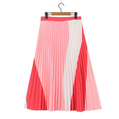Skirt Elastic Waist Pleated Long Skirt Midi Skirt