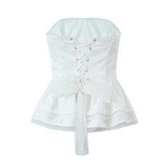 Ruffled Waist Tube Top