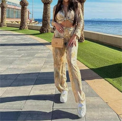 Ensemble pantalon droit tie-dye