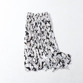 Cotton Skirt A- line Big Hem Dress Floral High Waist Slimming Slim Fit Long Skirt