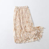 Drucken Sie weiche Organza-A-Linien-Kleid aus Seide Eleganter anmutiger Blumenrock