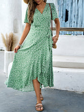Kleid mit V-Ausschnitt und enger Taille, A-Linien-Kleid