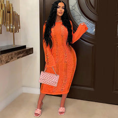 Beach Knitting Hollow Out Maxi Dress