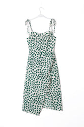 Design Plissee Unregelmäßig Asymmetrisch Schlitz Cami Kleid Taille Abnehmen Midi Kleid