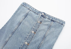 Passender Slimming Retro Tube Top Loose Denim Jumpsuit