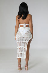 Beach Vest Wool Skirt Slit Suit