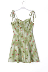 Mini sac à dos à bretelles pour vacances à la plage en bord de mer, robe à carreaux imprimée coupe slim à lacets