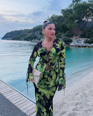 Printed Long Sleeved Blouse