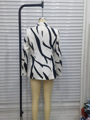 Fall Irregular Asymmetric Pattern Printing Loose Shirt Blazers