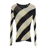 Contrast Color Bottoming Slim Sweater