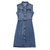 Slim Slimming Sleeveless Denim Dress