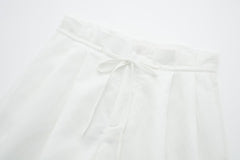 Linen Blended Slim Vest Casual Shorts