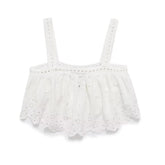 Streetable Temperamental All Match Embroidered Strap Top