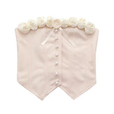 Einreihiges Tube-Top mit dreidimensionalem Blumenmuster