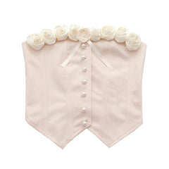 Three Dimensional Floral Single Breasted Tube Top