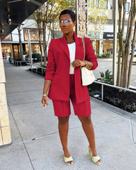 Suit Shorts Jacket Two-Piece Set Office