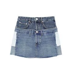 Retro High Waist Denim Mini Skirt