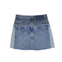 Retro High Waist Denim Mini Skirt