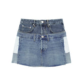 Retro High Waist Denim Mini Skirt