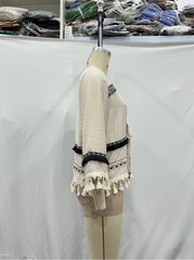 V neck Long Sleeve Decorated Tassel Cardigan