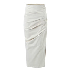 Split Workwear Skirt Online Red Sheath Pleated Casual Dress