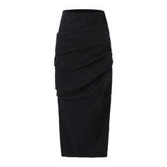 Split Workwear Skirt Online Red Sheath Pleated Casual Dress