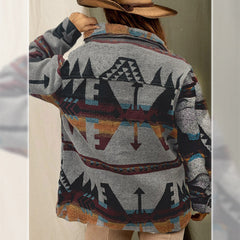 Plus Size Herren gleichen aztekischen Retro ethnischen geometrischen abstrakten Wollmantel