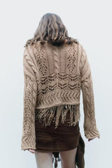 Loose Hole Decorative Short Knitwear
