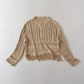 Loose Hole Decorative Short Knitwear