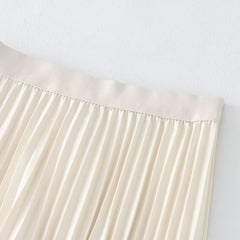 Fall Reversible Pleated Pleated Skirt High Waist Slimming Gauze Skirt Mid Length