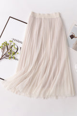 Embellished Slimming Pleated Tulle Skirt Midi Dress