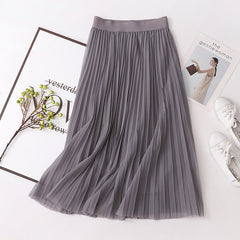 Embellished Slimming Pleated Tulle Skirt Midi Dress