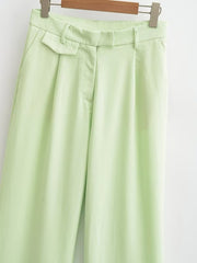 Elegance Sleeveless V neck Vest Jacket Casual Trousers