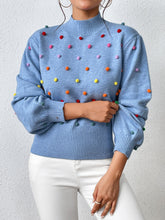 Color Beaded Knitwear Sweater