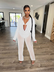 Night Club Bikini Sheer Mesh Three-Piece Suit