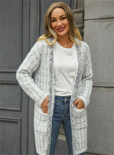 Cardigan en tricot à pompons et manteau coloré