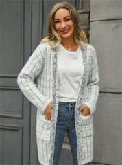 Knitwear Cardigan Tassle Color Coat