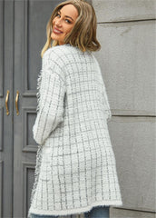 Knitwear Cardigan Tassle Color Coat