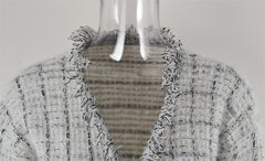Knitwear Cardigan Tassle Color Coat