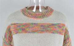 Pull ample à col rond et maille épissée