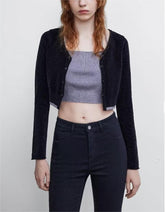 Pull à manches longues et col licou en faux patchwork deux pièces