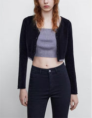 Pull à manches longues et col licou en faux patchwork deux pièces