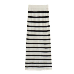 Classic Stripes Knitted Cardigan Top Skirt Sets
