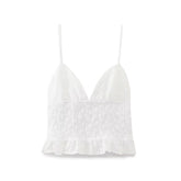 Wind Hollow Out Cutout Embroidered Top Small Sling