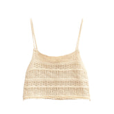 Western All Matching Hollow Out Cutout Knitted Sleeveless Sling Top