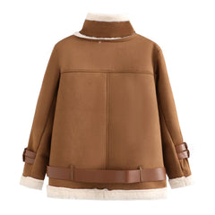Faux Shearling Jacket Jacket Zipped Cotton Padded Jacket
