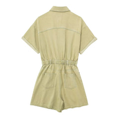 Stylish Retro Minimalism All Matching Jeans Romper